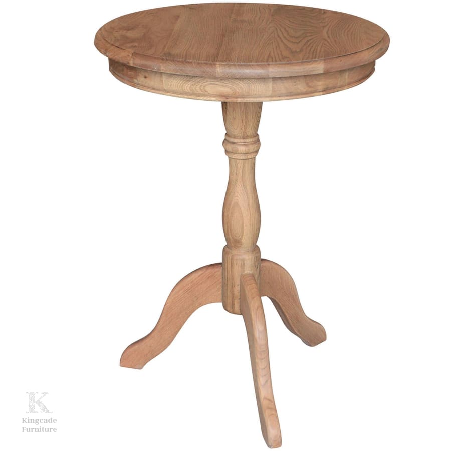 Hamptons Oak 55Cm Round Side Table Natural Side Table
