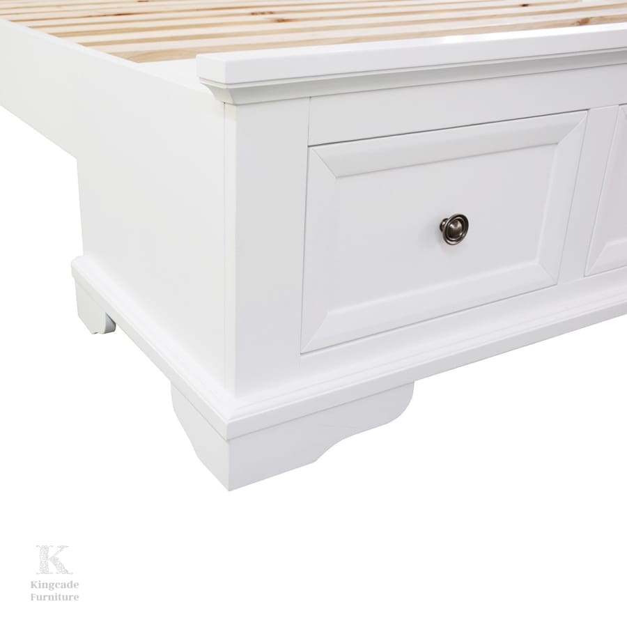 Kingcade White Timber King Size Bed Frame - Bed