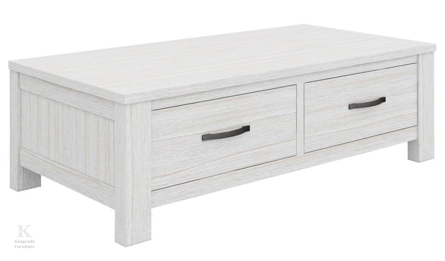 East Port Mountain Ash Timber 2 Drawer Coffee Table 127Cm Coffee