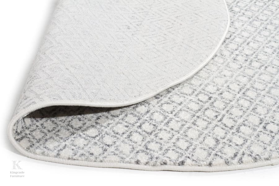 Evoke Diamond Grey Transitional Round Rug Modern