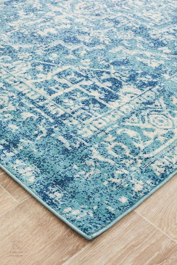 Evoke Muse Blue Transitional Rug Modern