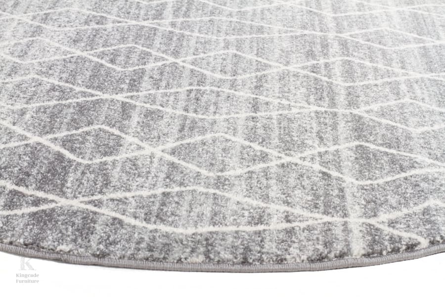 Evoke Remy Silver Transitional Round Rug Modern