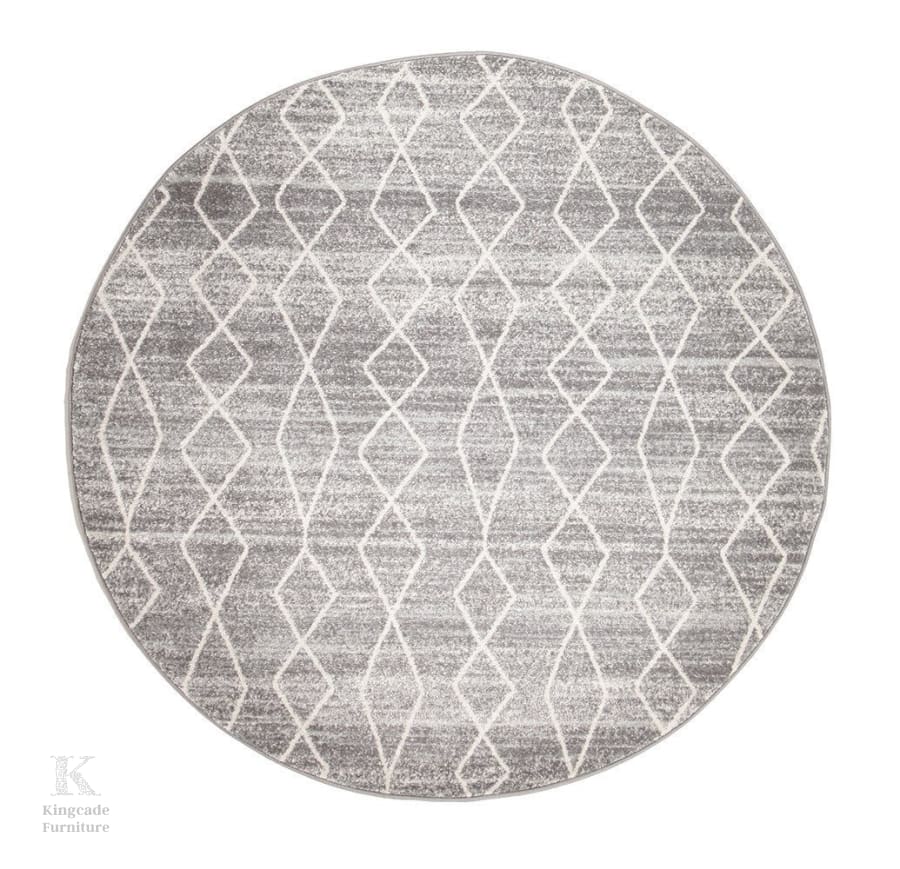 Evoke Remy Silver Transitional Round Rug Modern