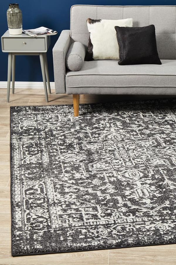 Evoke Scape Charcoal Transitional Rug Modern