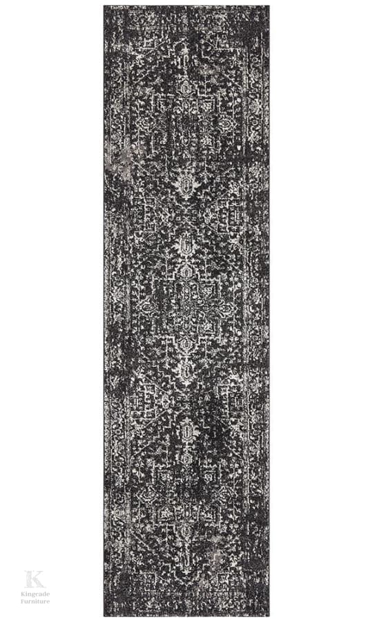 Evoke Scape Charcoal Transitional Rug 300X80Cm Modern