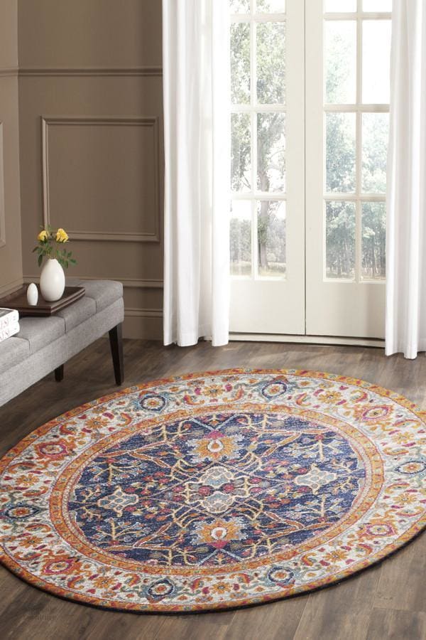 Evoke Splash Multi Transitional Round Rug Modern