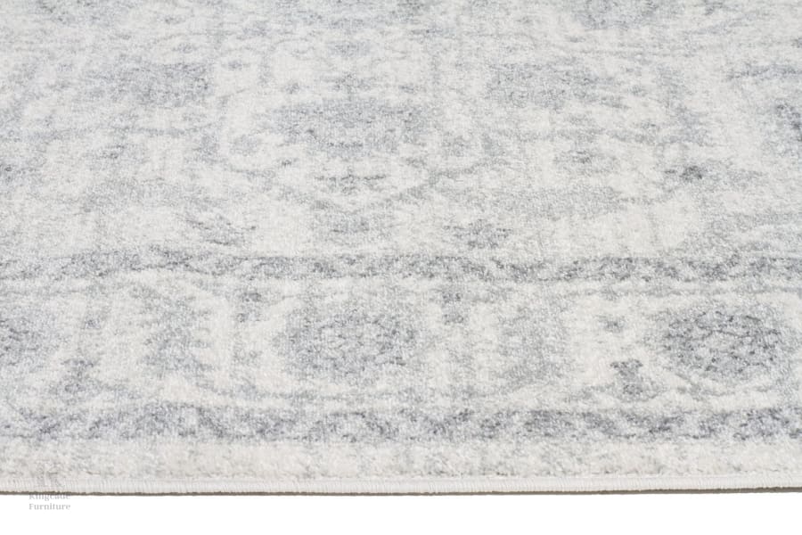 Evoke Winter White Transitional Runner Rug Modern