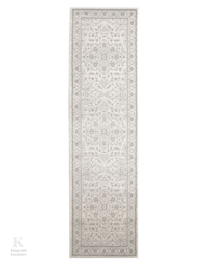 Evoke Winter White Transitional Runner Rug Modern