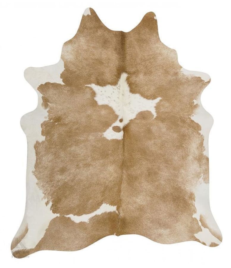 Exquisite Natural Cow Hide Beige White Cowhide