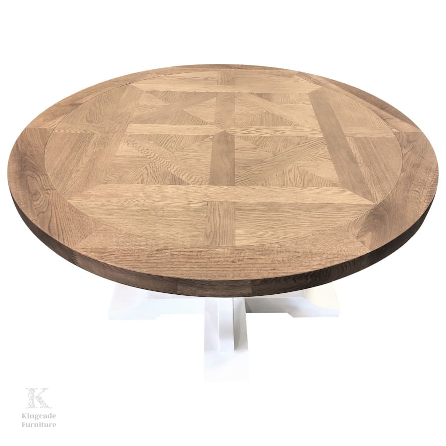 Hamptons Bellevue 2 Tone Timber Round Dining Table 120Cm