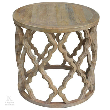 Hamptons Recycled 61Cm Round Side Table Side Table