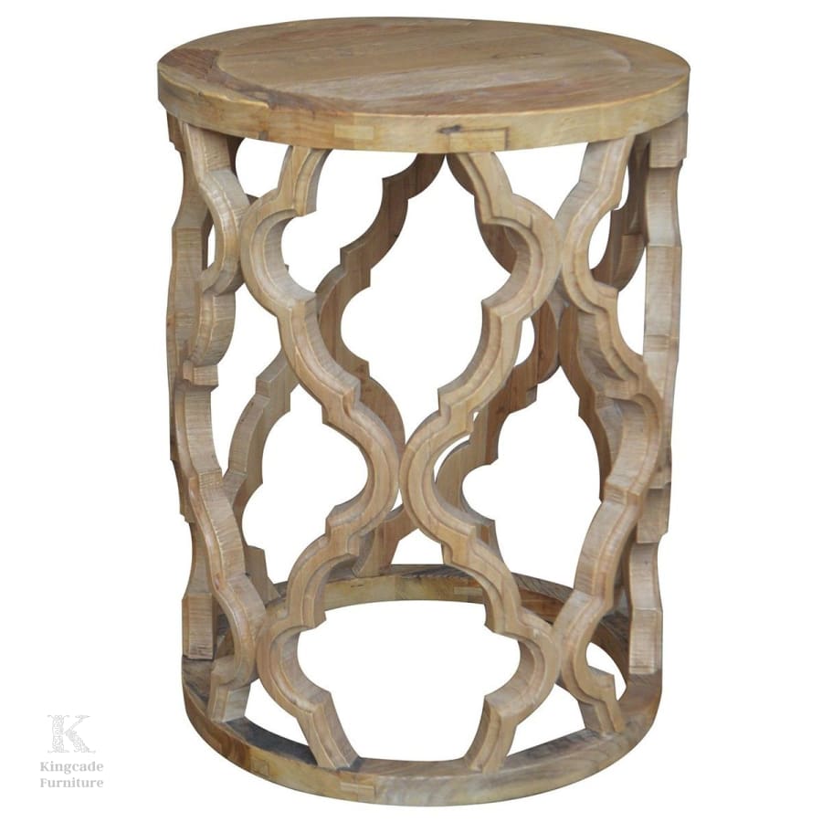 Hamptons Recycled Timber 45Cm Round Side Table Side Table
