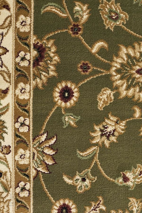 Kingcade Classic Rug Green With Ivory Border Traditional