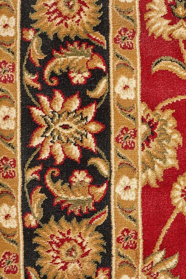 Kingcade Classic Rug Red With Black Border Traditional