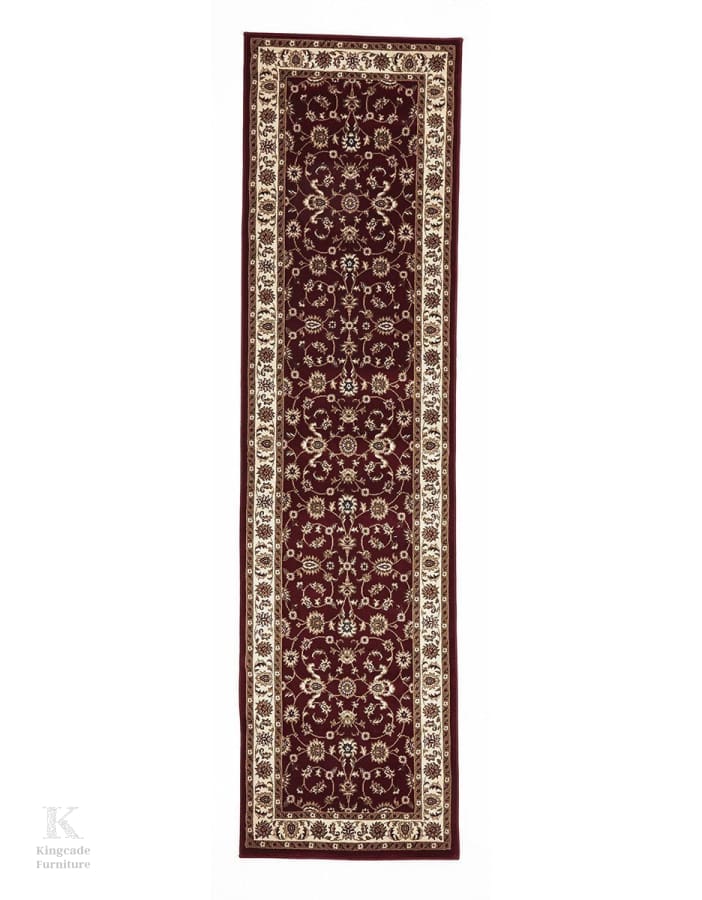 Kingcade Classic Rug Red With Ivory Border Traditional