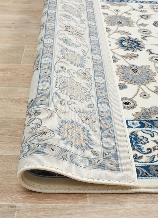 Kingcade Classic Rug White With Border Traditional