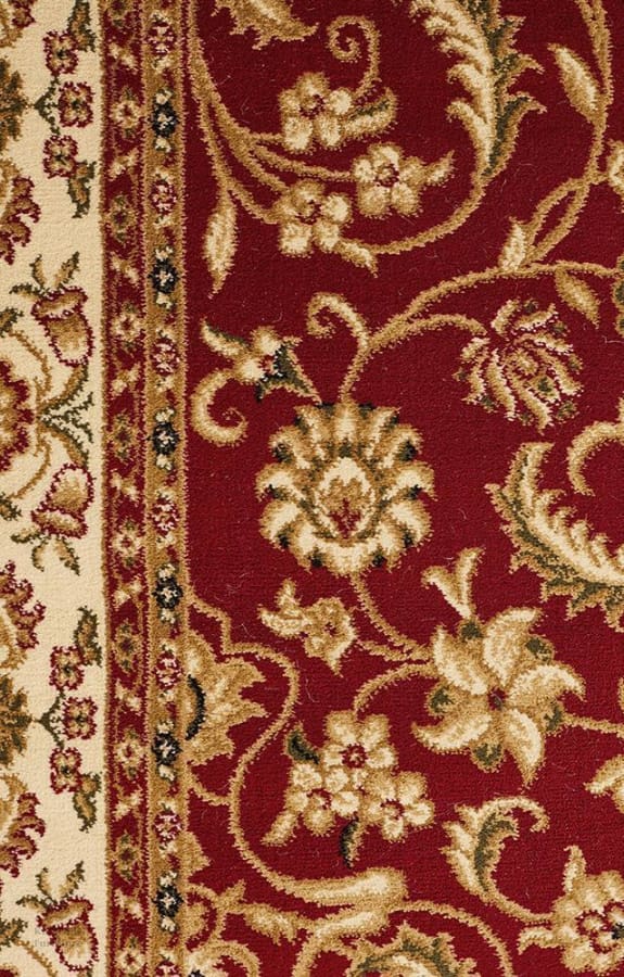 Kingcade Medallion Rug Red With Ivory Border Traditional