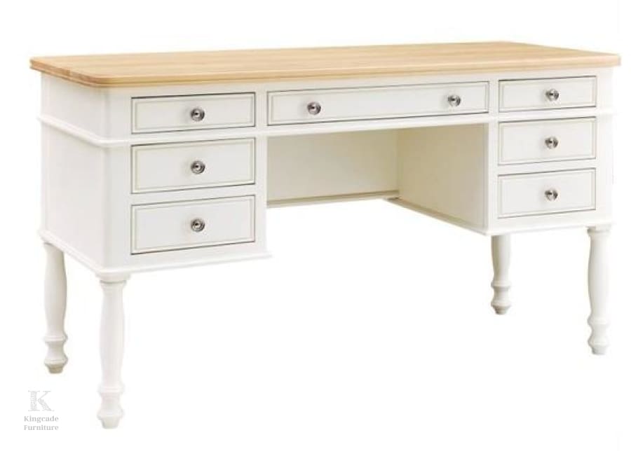 Northleach 1321W Solid Timber Desk- Natural / White Desk
