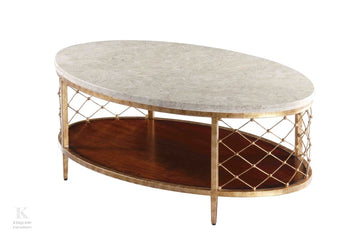 Rimini Oval Coffee Table With Marble Top Coffee