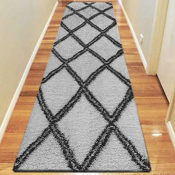 Sorento Shaggy 329 Grey Hallway Runner