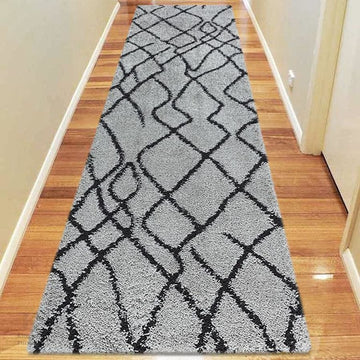 Sorento Shaggy 346 Grey Hallway Runner