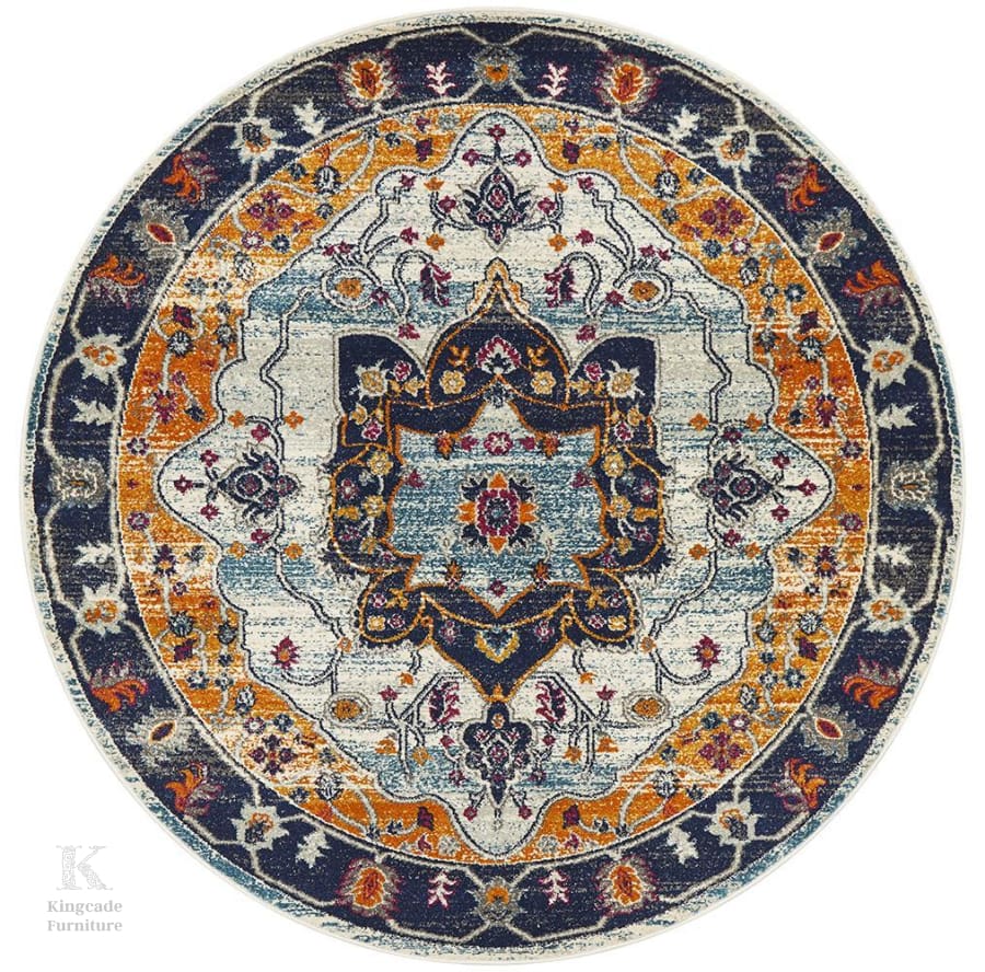 St George 201 Rust Round Rug Modern