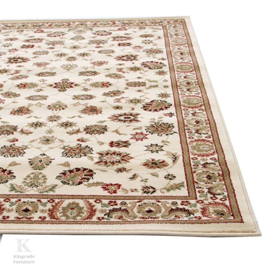 Van Traditional Floral Pattern Ivory Rug Traditional