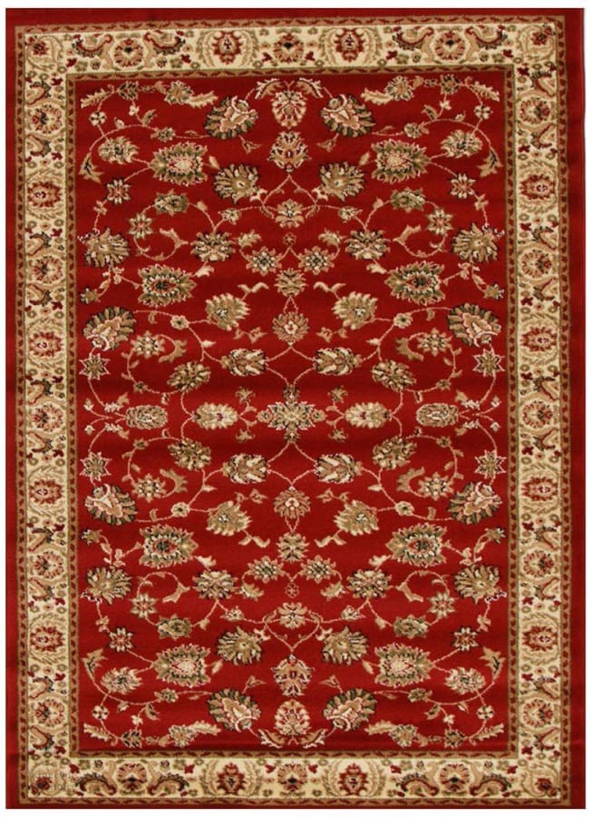 Van Traditional Floral Pattern Red Rug Traditional